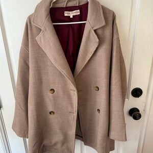 Free People Women's Beige Pea Coat